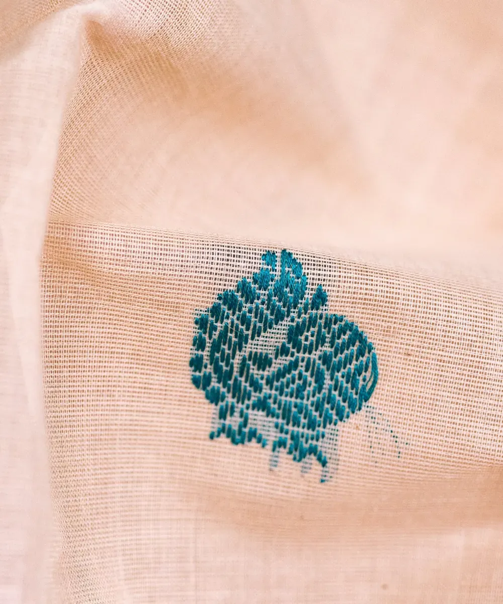 Half White Kanchi Cotton Saree - Sara's Fashion