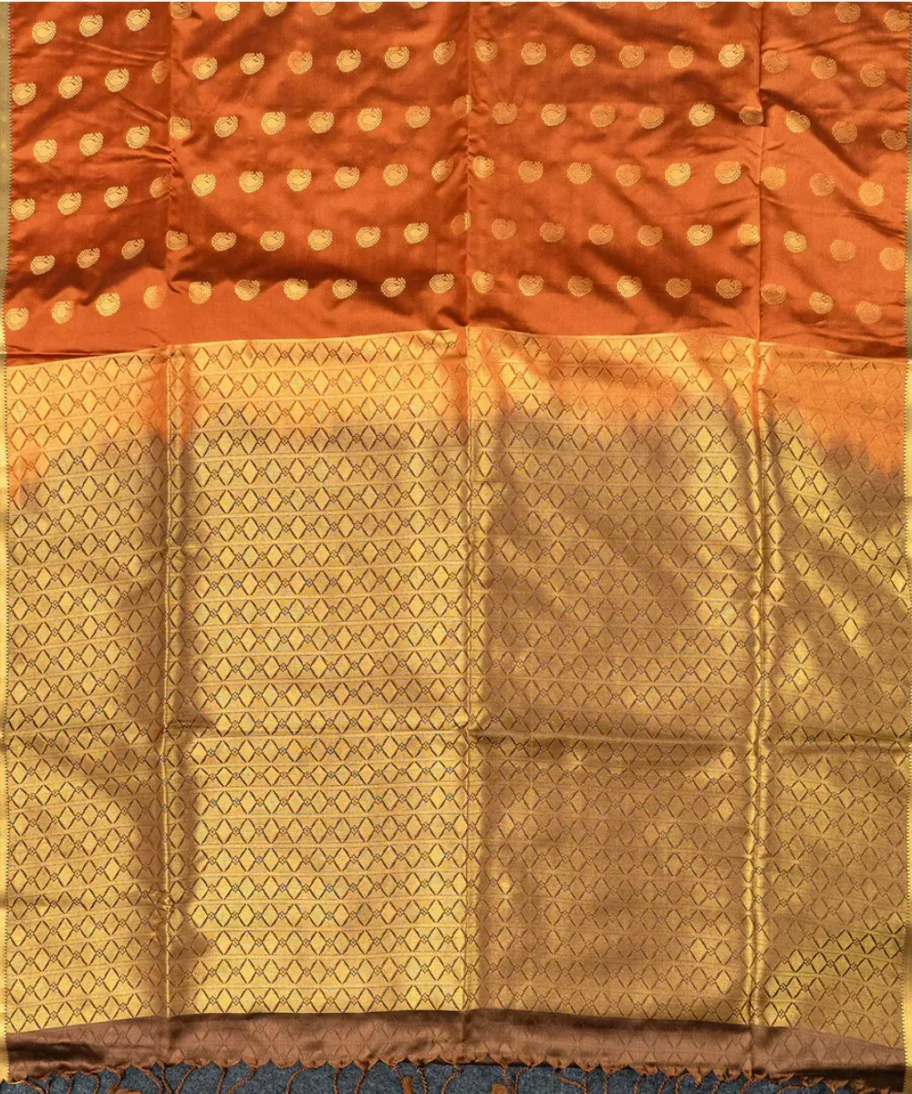 Brown with Gold Border Soft Semi Silk Saree - Sara's Fashion
