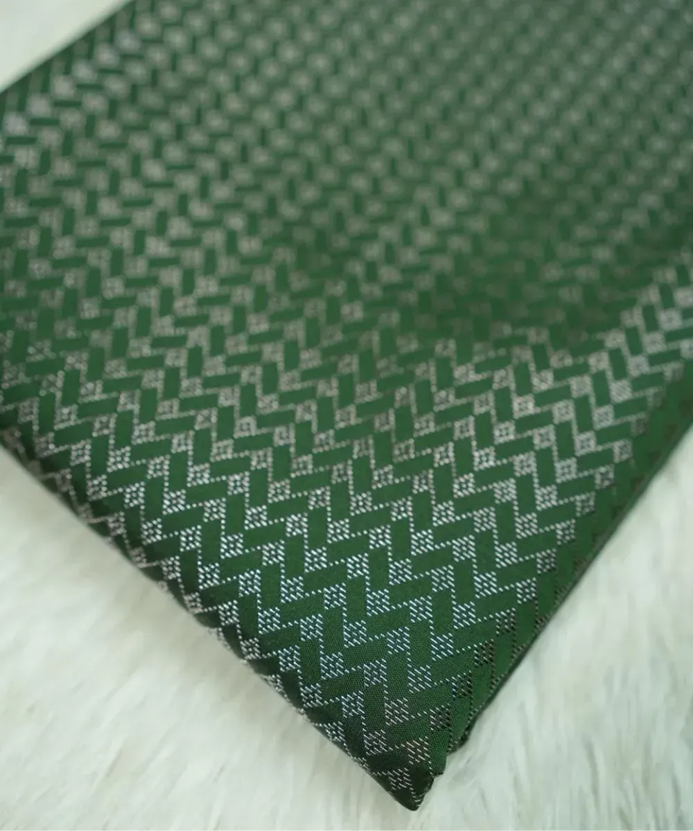 Green with Silver Semi Silk Saree - Sara's Fashion
