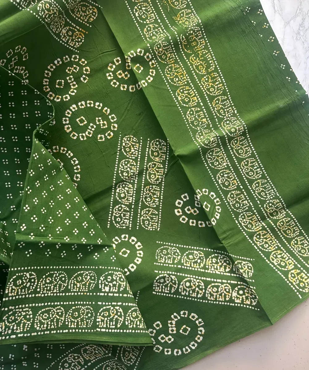 Green Sungudi Cotton Saree - Sara's Fashion