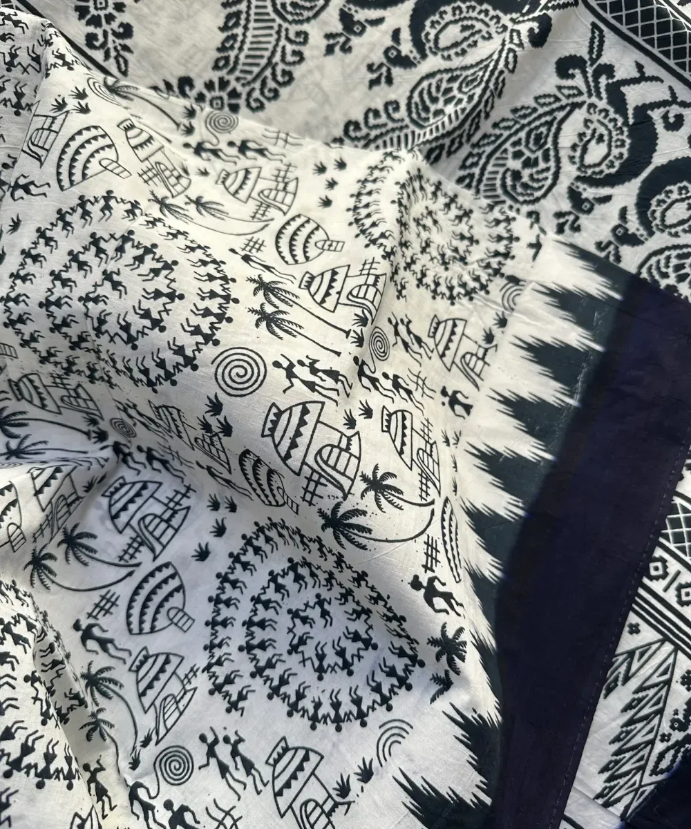 White Sungudi Saree - Sara's Fashion